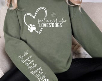 Custom Dog Mom Sweatshirt: Personalized Pet Names on Sleeve
