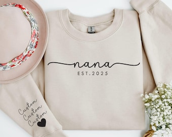 Personalized Nana Sweatshirt: Custom Grandkids Names, Est Year