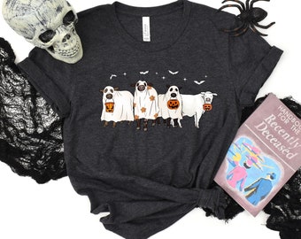 Ghost Cow Halloween Shirt: Funny Fall Crewneck, Cow Lover Gift