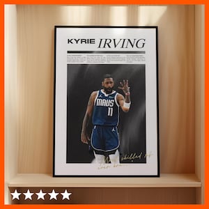 Kyrie Irving Newspaper Poster: Basketball Art Print (Digital Download)