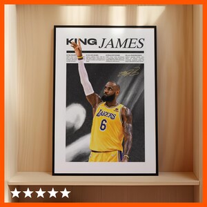 Lebron James Inspired Poster, Newspaper Inspired Poster, Magazine Inspired Poster, Lakers, Basketball Poster, Sports Poster