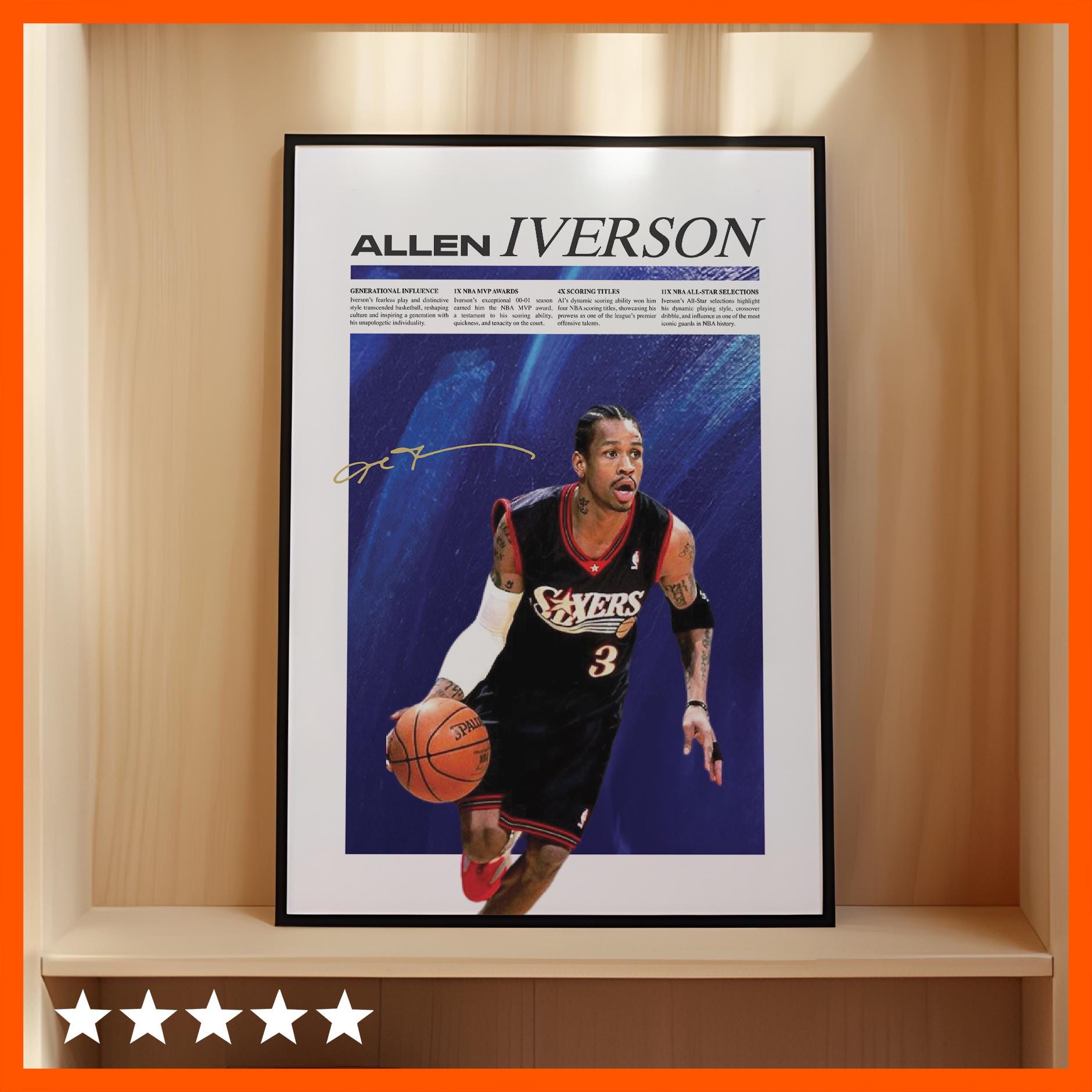 Allen Iverson 76ers Newspaper Art Print (digital Download) UK