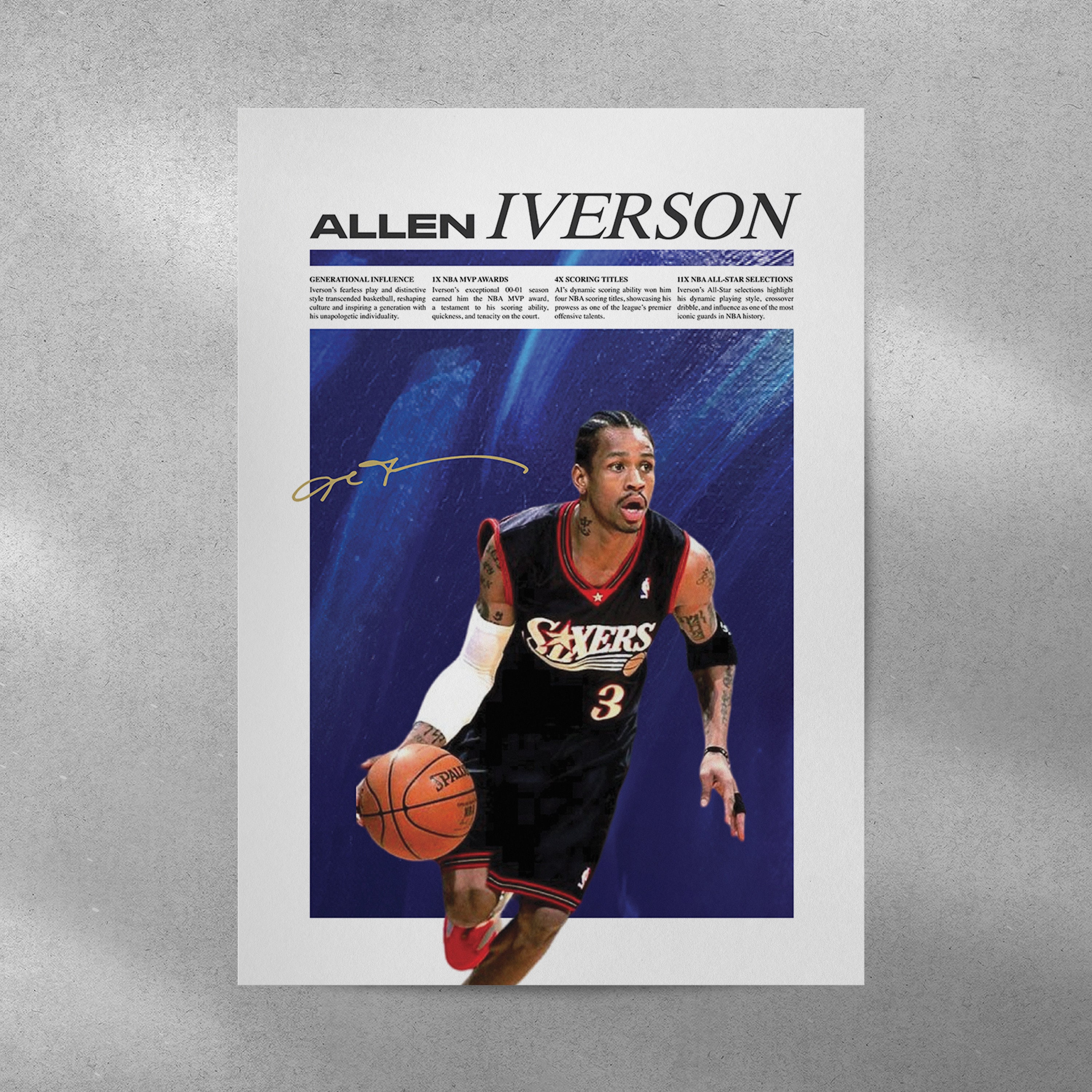 Allen Iverson 76ers Newspaper Art Print (digital Download) UK