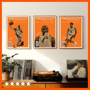 3 Kobe Bryant Inspired Poster, Newspaper Inspired Poster, Magazine Inspired Poster, Lakers Poster, Basketball Poster, Sports Poster