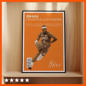 Shai Gilgeous-Alexander Magazin Poster: SGA Basketball Kunst (Digitaler Download)