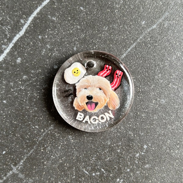 Round | Custom Pet Portrait Resin Tag