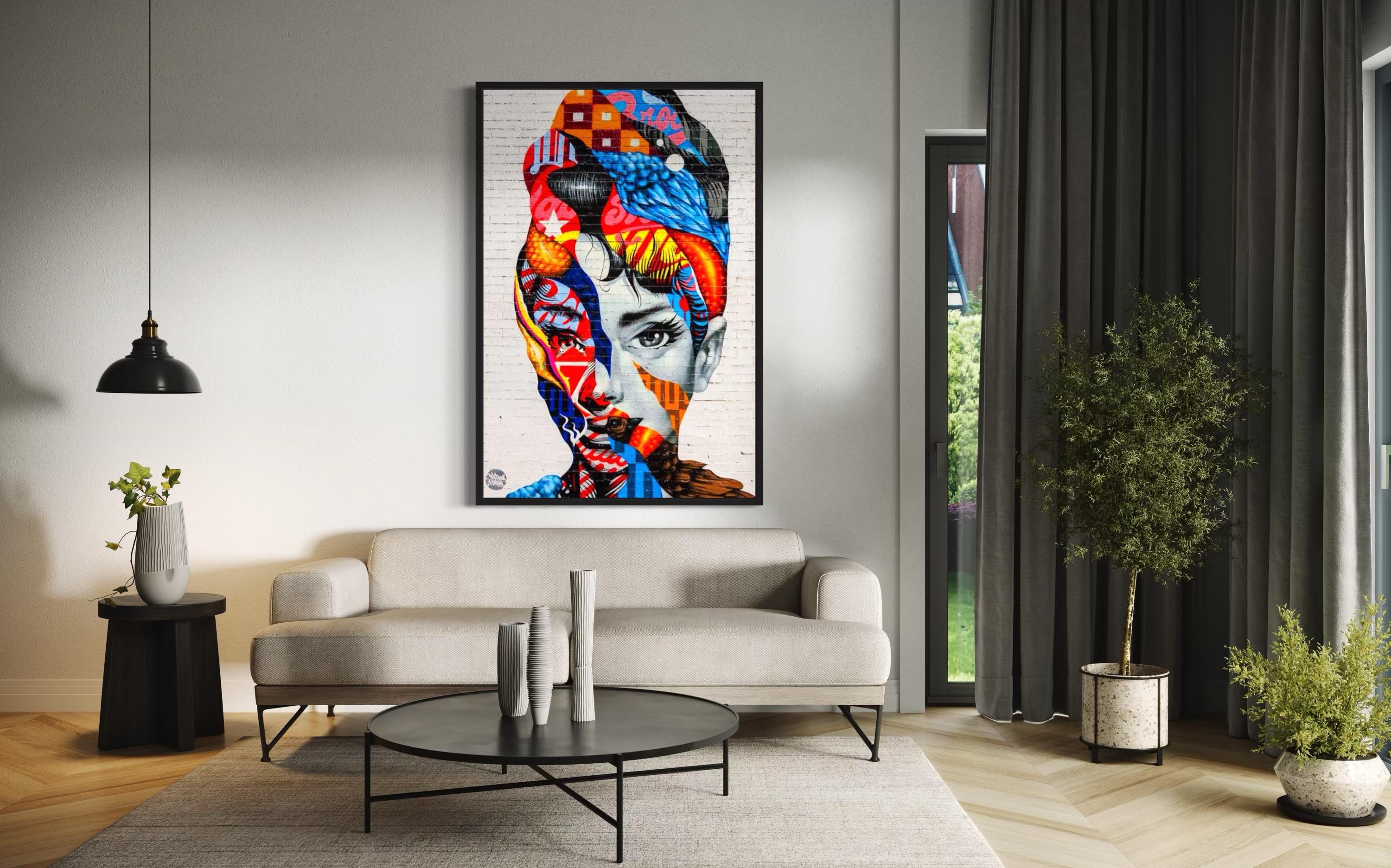 Tristan Eaton Audrey Hepburn Graffiti Canvas Print: Modern Wall