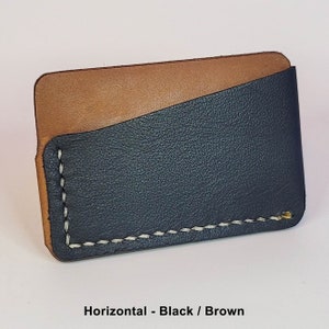 Cartera de cuero con tres ranuras para tarjetas