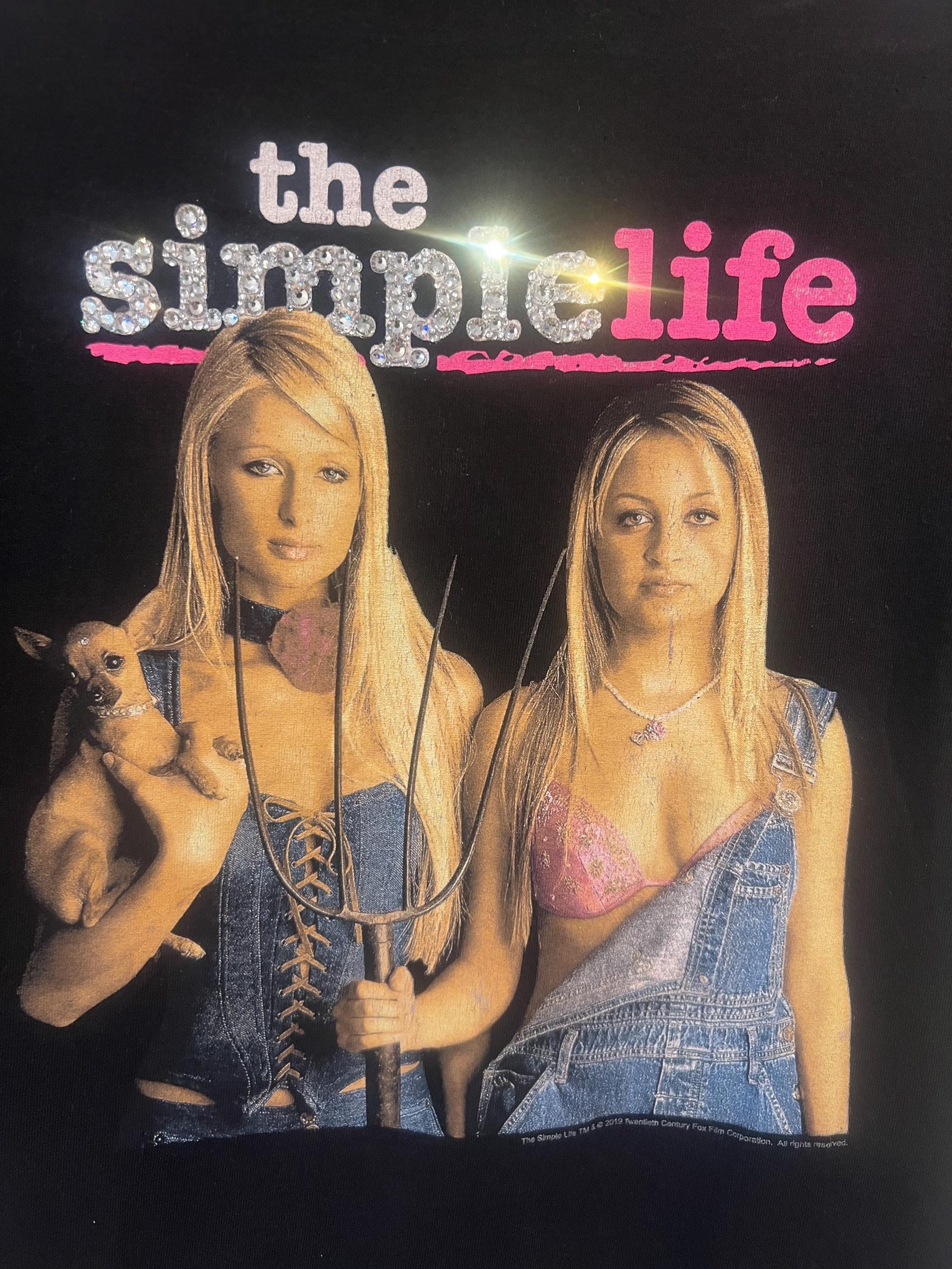 Rhinestone 'the Simple Life' T-shirt, Paris & Nicole, Bedazzled - Etsy