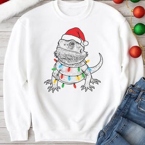 Grappig kersttrui met baardagaam | Cadeau reptielenliefhebber