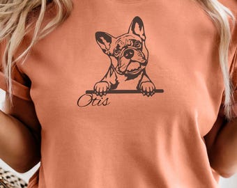 Custom French Bulldog T-Shirt: Comfort Colors Frenchie Dog Mom Tee