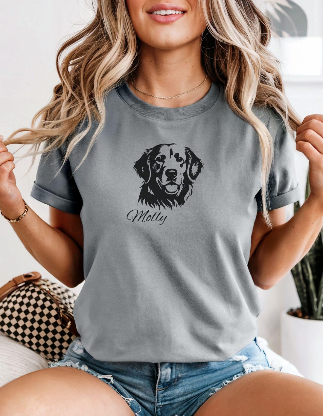 Personalized Golden Retriever Shirt: Comfort Colors Dog Mom Tee - Etsy