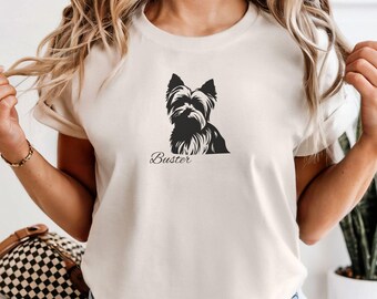 Custom Yorkie Comfort Colors Shirt: Personalized Yorkshire Terrier Dog Mom Gift