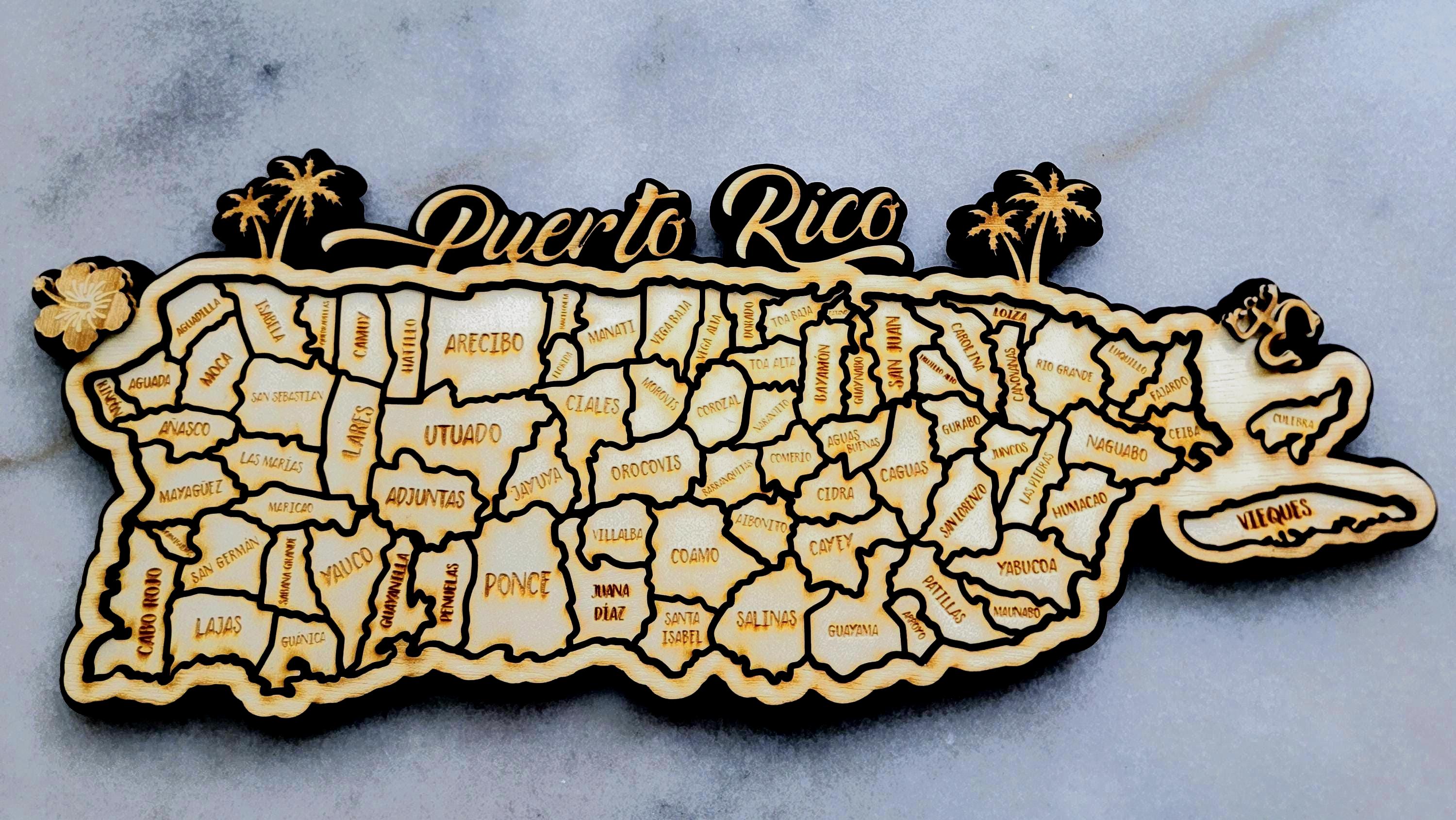 Map of Puerto Rico for Laser Cutting Digital Download - Etsy