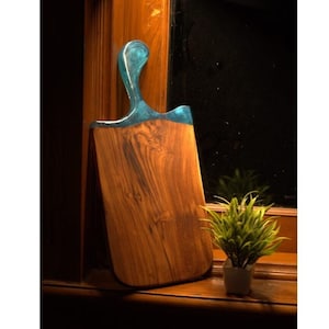 Handmade Wooden cutting board teak  Wood Chopping board with handle | Thick Wooden Kitchen Chopping Board for Meat, Cheese and Vegetables