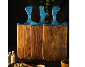 Handgemaakte houten snijplank teakhouten snijplank | Dikke houten keukensnijplank voor vlees, kaas en groenten