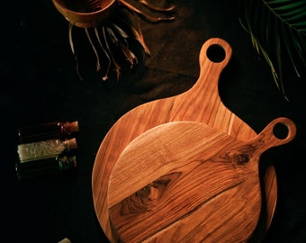 Handmade Wooden cutting board Teak Wood Chopping board Combo | Thick Wooden Kitchen Chopping Board for Meat, Cheese and Vegetables