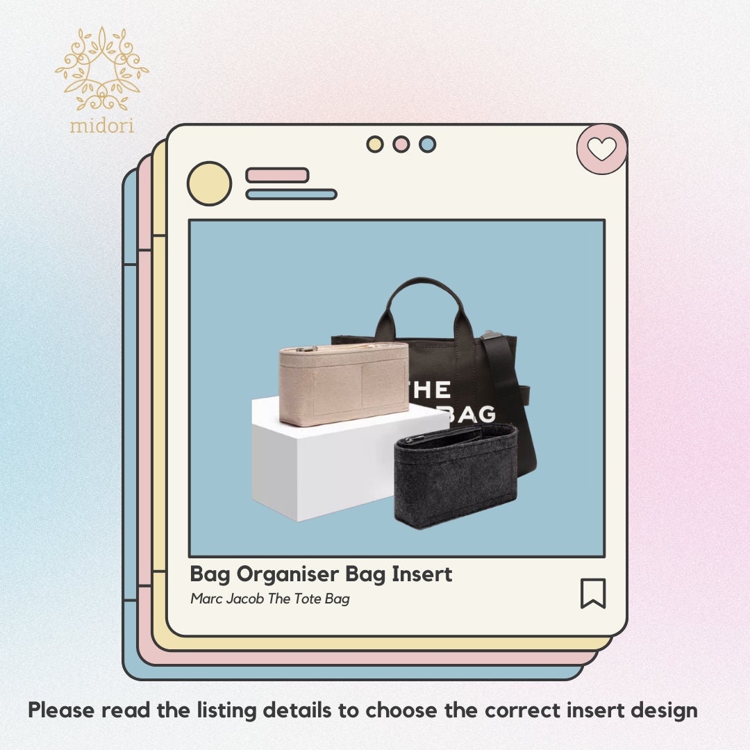 For [Marc Jacobs Mini Tote Bag] Insert Organizer Liner (Style X) Khaki