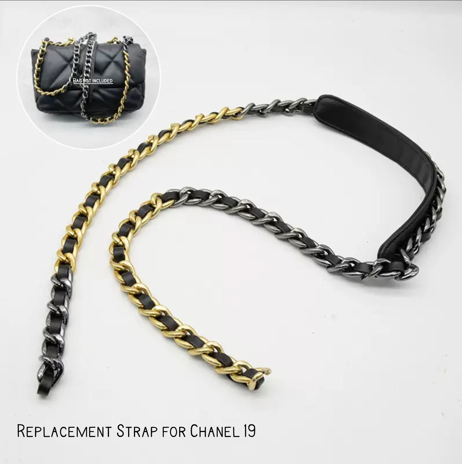 16mm Steel Bag Chain Replacement Chain Shoulder Bag Strap for Handbag Pu^y^
