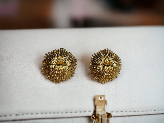 1960s Cordelia Monet Earrings | Gold tone vintage… - image 1