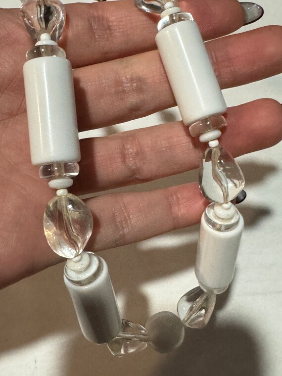 Signed Miriam Haskell Milk White Bead vintage nec… - image 3
