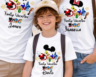 Disney Cruise Vacation T-shirt, Disney 2026 Travel T-shirt, Family Matching T-shirt, Personalized T-shirt, Name T-shirt, Holiday T-shirt.