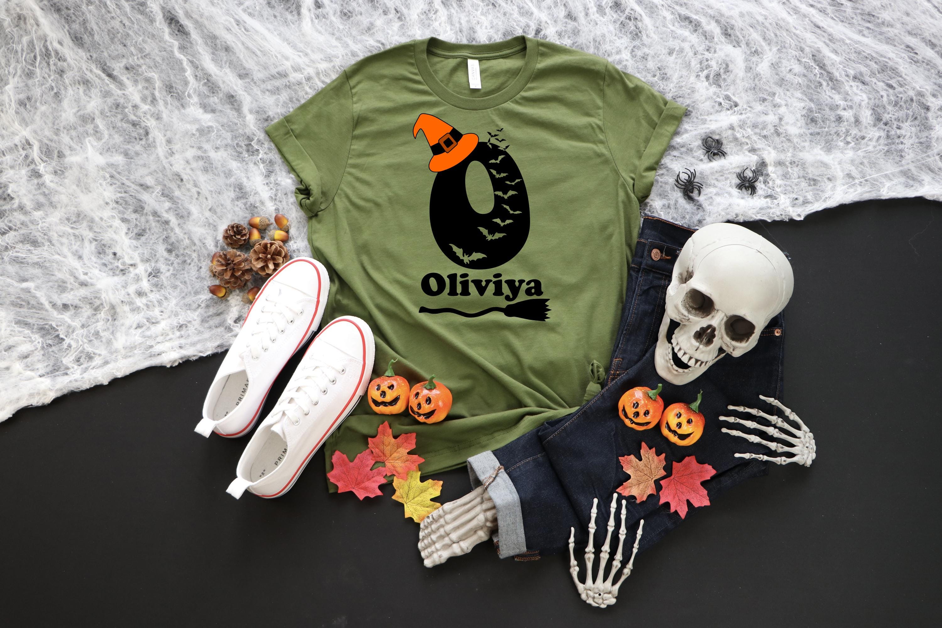 Alphabet Halloween Name T-Shirt, Custom Halloween Group Tshirts, Personalized Spooky Family Matching Shirts, Personalized Halloween  Shirt