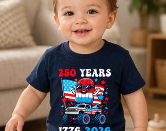 Kids USA 250th Anniversary Shirt, 1776 2026 USA Flag Tee, Patriotic T-Shirt, 4th Of Kids Shirt