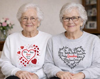 Custom Grandma Heart shirt,Grandma Shirt,Grandma Heart with kid names, Custom Grandma with kid names,Grandma shirt Gifts, Mothers Day Shirt,