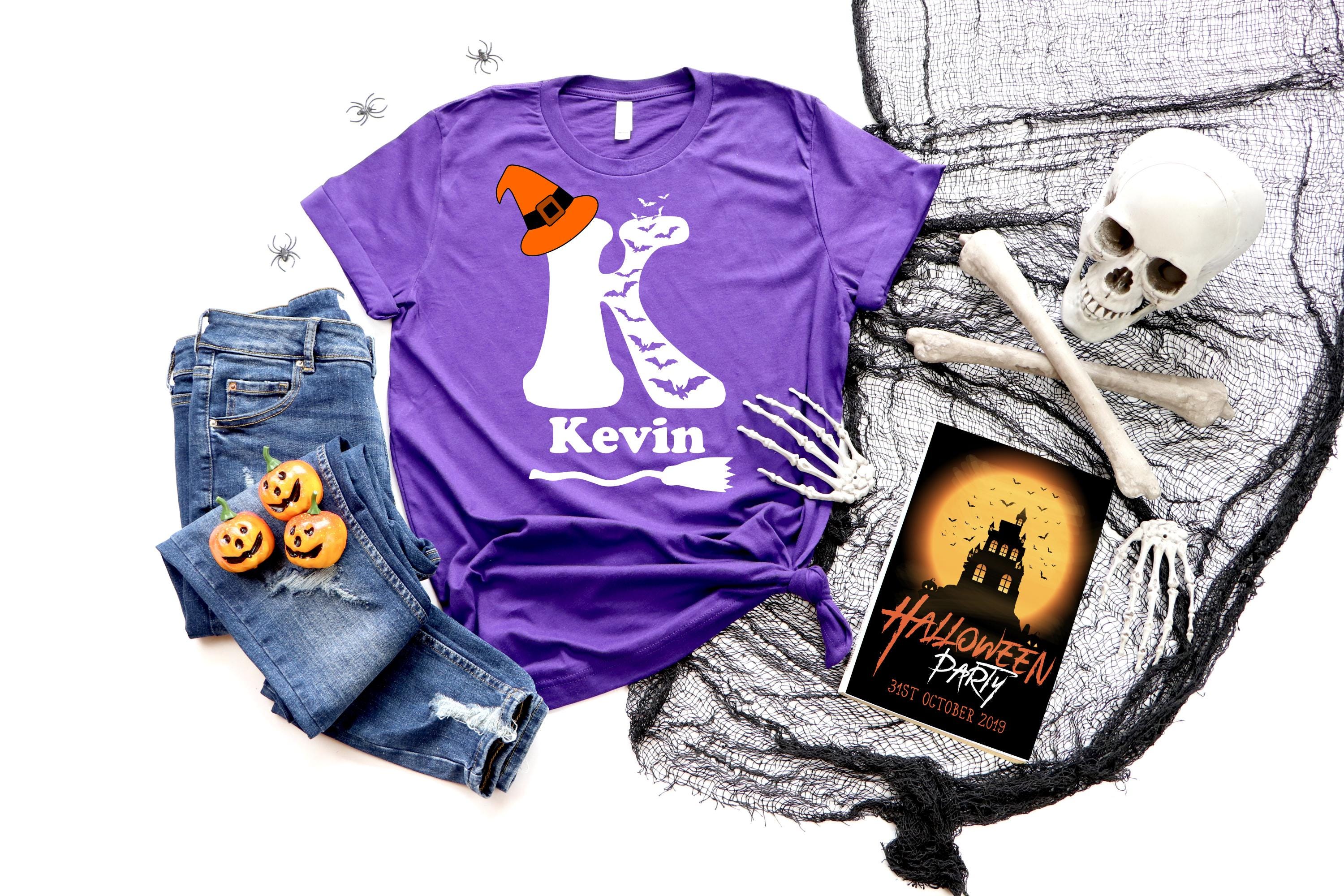 Alphabet Halloween Name T-Shirt, Custom Halloween Group Tshirts, Personalized Spooky Family Matching Shirts, Personalized Halloween  Shirt