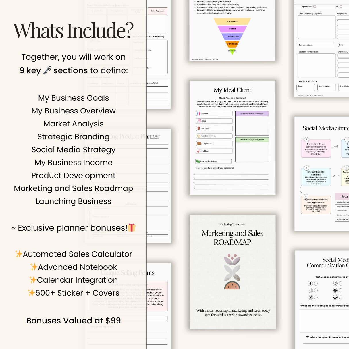 Professional Business Planner Printable, Digital for Entrepreneurs ...