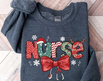 Christmas Nurse Sweatshirt, Christmas Nursing Sweater, Nurse Life Christmas Shirt, School Nurse Christmas, Stethoscope Christmas Nurse Crew