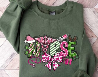 Christmas Nurse Sweatshirt, Christmas Nursing Sweater, Nurse Life Christmas Shirt, School Nurse Christmas, Stethoscope Christmas Nurse Crew