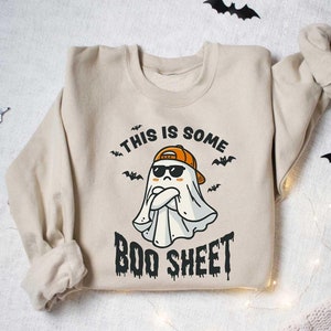 This Is Some Boo Sheet, Cute Spooky Sweatshirt, Womens Ghost Sweatshirt, Spooky Season, Funny Halloween Party Shirt, Halloween Graphic Shirt