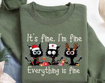 Christmas Nurse Cat Sweatshirt, Christmas Nursing Sweater, Nurse Life Christmas Shirt, School Nurse Christmas, Christmas Nurse Crew