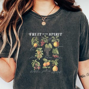Fruit of the Spirit Christian Tshirt, Vintage Aesthetic Bible Verse Tshirt, Still Life Fruit Art, Trendy Art Shirt Women&#39;s Faith Apparel
