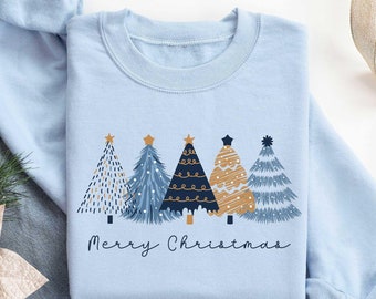 Christmas Tree Sweater, Christmas Sweater, Christmas Crewneck, Christmas Tree Sweatshirt, Holiday Sweaters for Women, Winter Sweatshirt