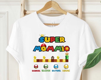 Custom Super Mario Shirt, Super Mommio Shirt, Super Mom Shirt, Super Mario Shirt For Mom, Mothers Day Gift, Funny Mothers Day Shirt