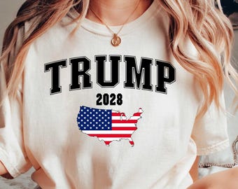Trump 2028 Shirt, Rewrite the Rules Tee, American Flag Pro Trump T-Shirt,2028 President American Crewneck,USA Election Republican Gift Shirt