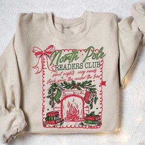 North Pole Book Club Sweatshirt, Book Worm Christmas Shirt, Librarian Gift, Christmas Season Shirt, Christmas Shirt, Book Worm Hoodie