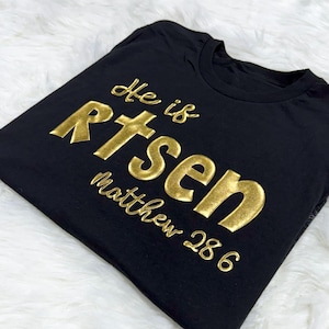 He is Risen Puff Shirt, Jesus Easter Puff T-shirt, Embossed Puff Sweatshirt, Happy Easter Puff Tee, Trendy Glitter Puff Tshirt Gift