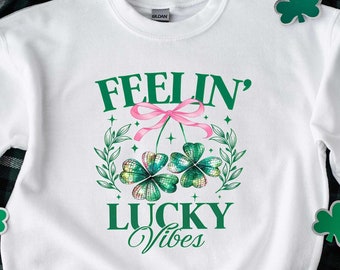 Lucky Vibes Shirt, Clover Shirt, Funny St Patricks Day Shirt, Irish Day Shirt, Lucky Day Shirt, St Patricks Sweatshirt, St Patty's Shirt