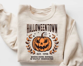 Halloweentown Sweatshirt, Halloween Town Est 1998 Sweatshirt, Fall Sweatshirt, Pumpkin Shirt, Womens Halloween Sweatshirt