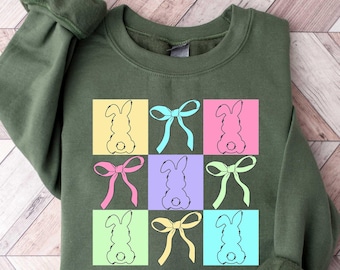 Easter Coquette Bunny Sweatshirt, Easter Bunny Ears Shirt, Easter Shirt, Easter Shirts for Women, Ladies Easter Bunny, Bunny Shirt