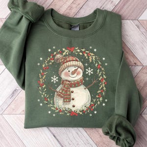 Retro Christmas Snowman Sweatshirt, Christmas Long Sleeve, Snowman Shirt, Snowman Hoodie, Christmas Tree Tee, Women Christmas Gift Shirt