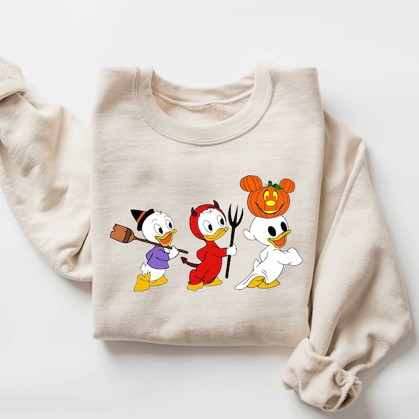 90s Halloween Sweatshirt, Retro Halloween Ducks Shirt, Halloween Cartoon Sweatshirt, Spooky Season Shirt, Duck Sweater, Halloween Shirt