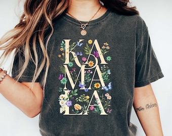 Botanical Kamala Shirt, Kamala Harris Voting 2024 Presidential Election Tee, Artsy Floral Politics Tee, Vote for Kamala, Madam President