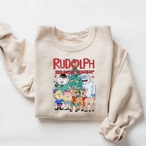 Rudolph The Red Nosed Reindeer, Christmas Sweatshirt, Christmas Gift, Christmas Holiday Shirt, Funny Christmas Sweatshirt