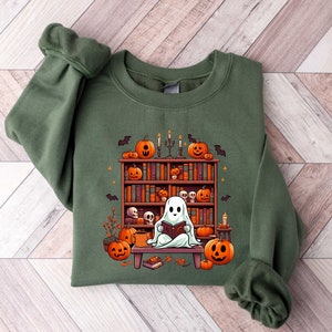 Ghost Book Reader Sweatshirt, Reading Tee Book lover gift Reading enthusiast book shirt ghost reader tee literature lover, Boo Sweatshirt