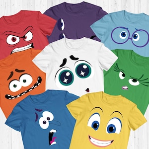 Inside Out Shirts, Inside Out Characters Costume, Inside Out Group Matching, Inside Out 2 Family Party, Halloween Matching Costume T Shirt